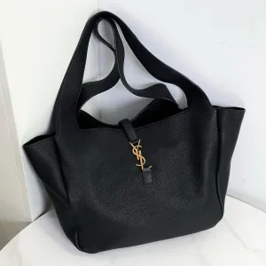 Saint Laurent YSL Bea Tote Bag in Black Leather