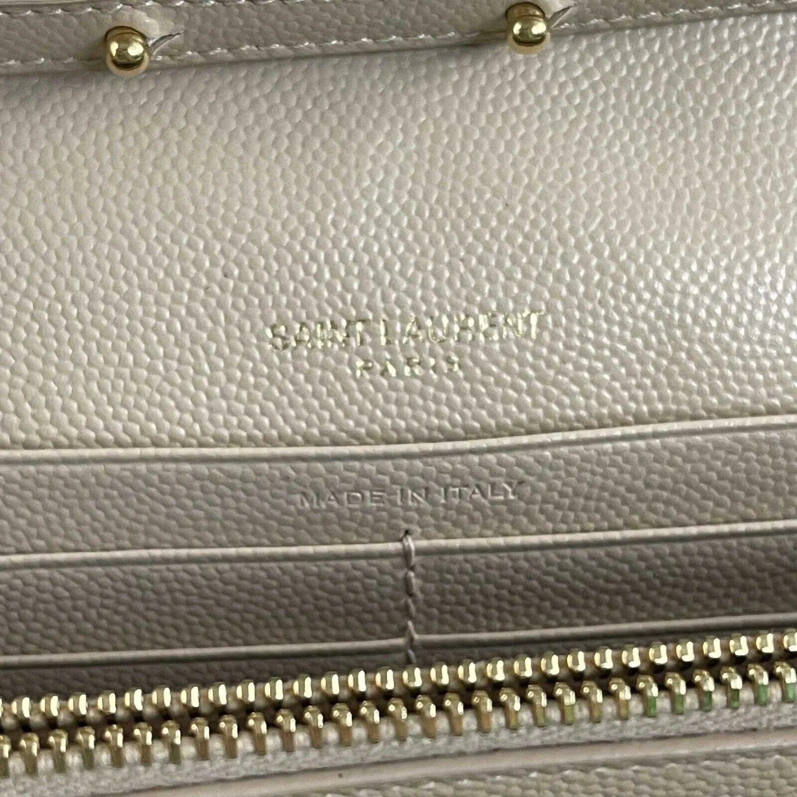 Saint Laurent - YSL Monogramme Grain de Poudre Wallet Chain / Beige Crossbody