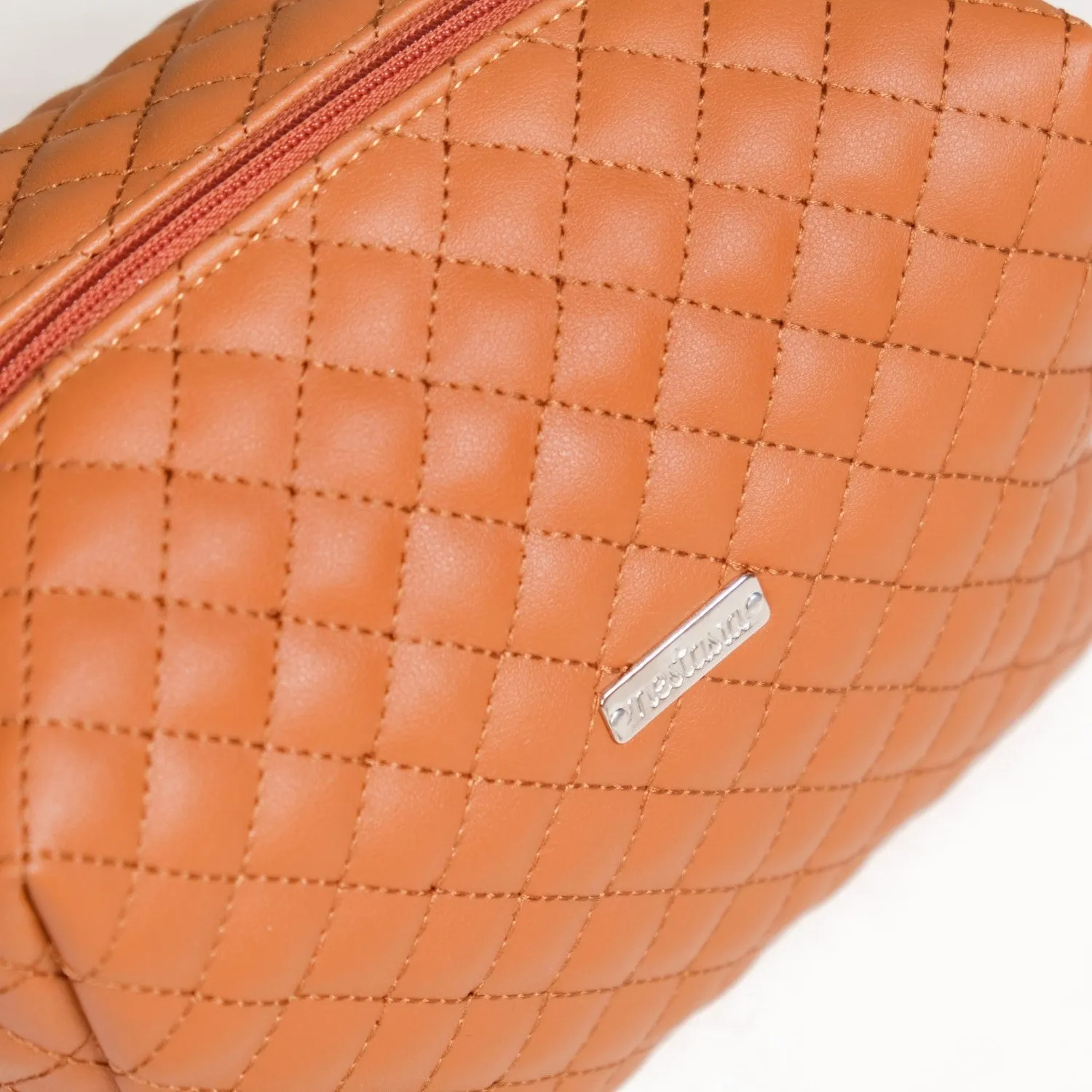 Set Of 3 Water Resistant Makeup Pouches Tan