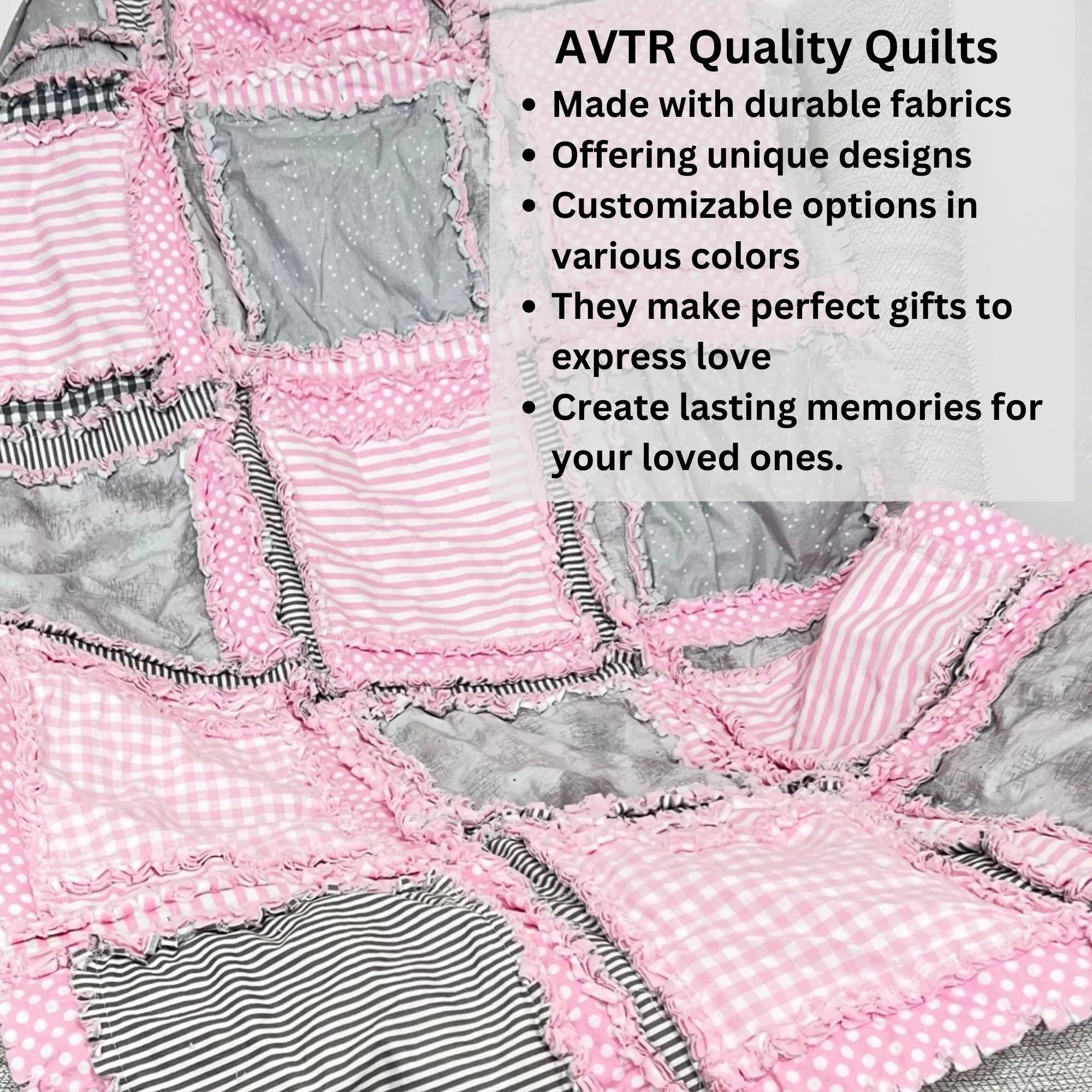 Shabby Baby Blanket Pink Crib Bedding, Baby Girl Rag Quilt, Patchwork Baby Quilt Floral Comforter Bed Spreads, Baby Girl