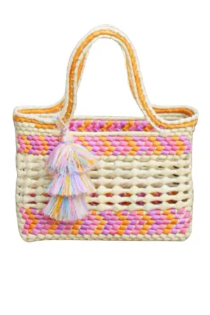 Small Lavender Melon Palm Net Yatzil Tote