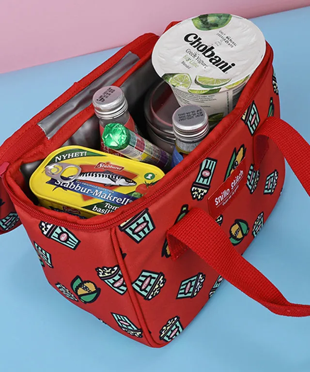 SNILLO STITCH Daily Lunch Cooler Bag Popcorn - Red