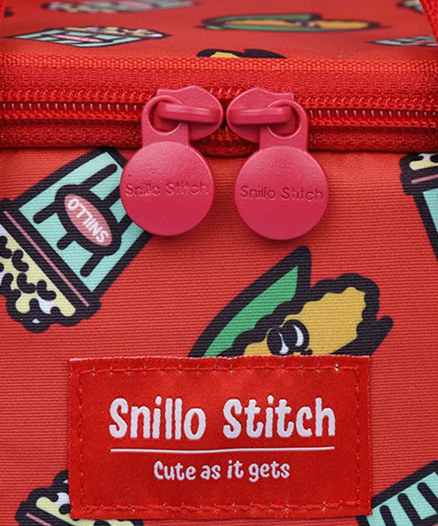 SNILLO STITCH Daily Lunch Cooler Bag Popcorn - Red