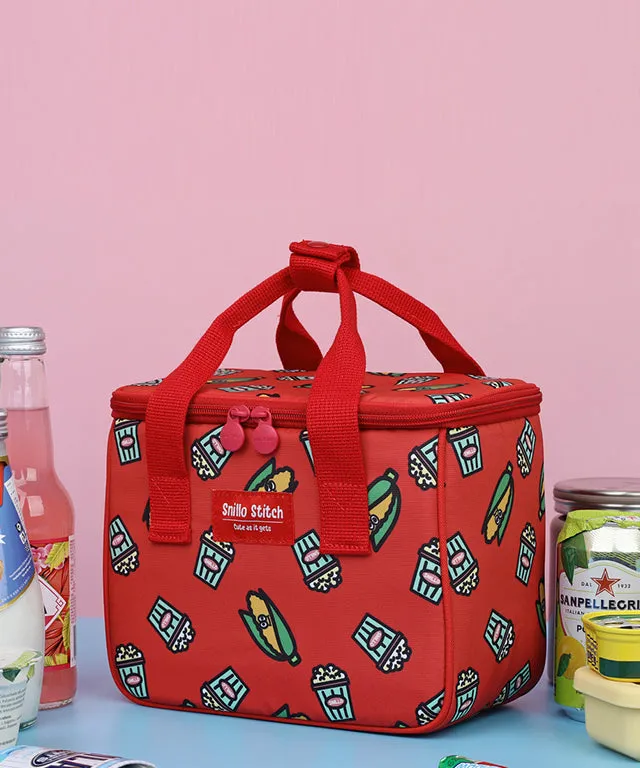 SNILLO STITCH Daily Lunch Cooler Bag Popcorn - Red