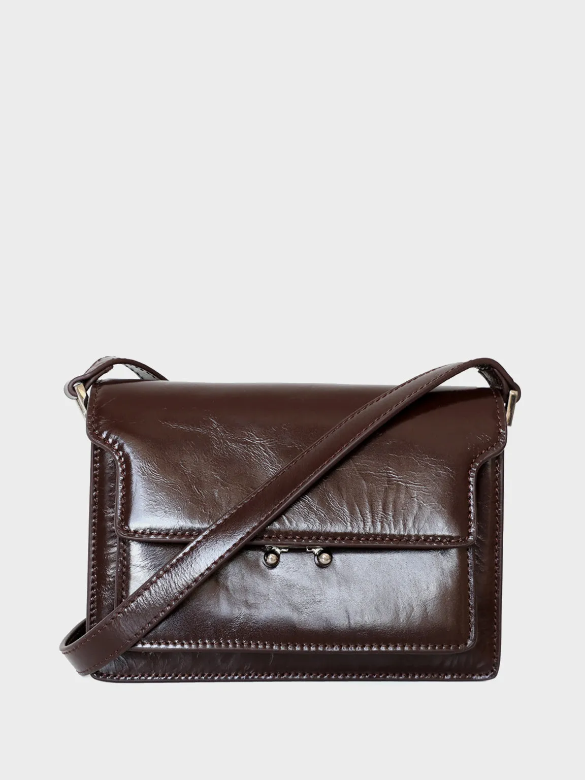 Soft Trunk Organ bag Envelope Shoulder Bag Flap Top Oil Waxed Leather Satchel Bag