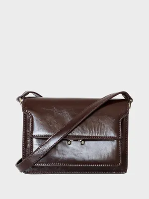 Soft Trunk Organ bag Envelope Shoulder Bag Flap Top Oil Waxed Leather Satchel Bag