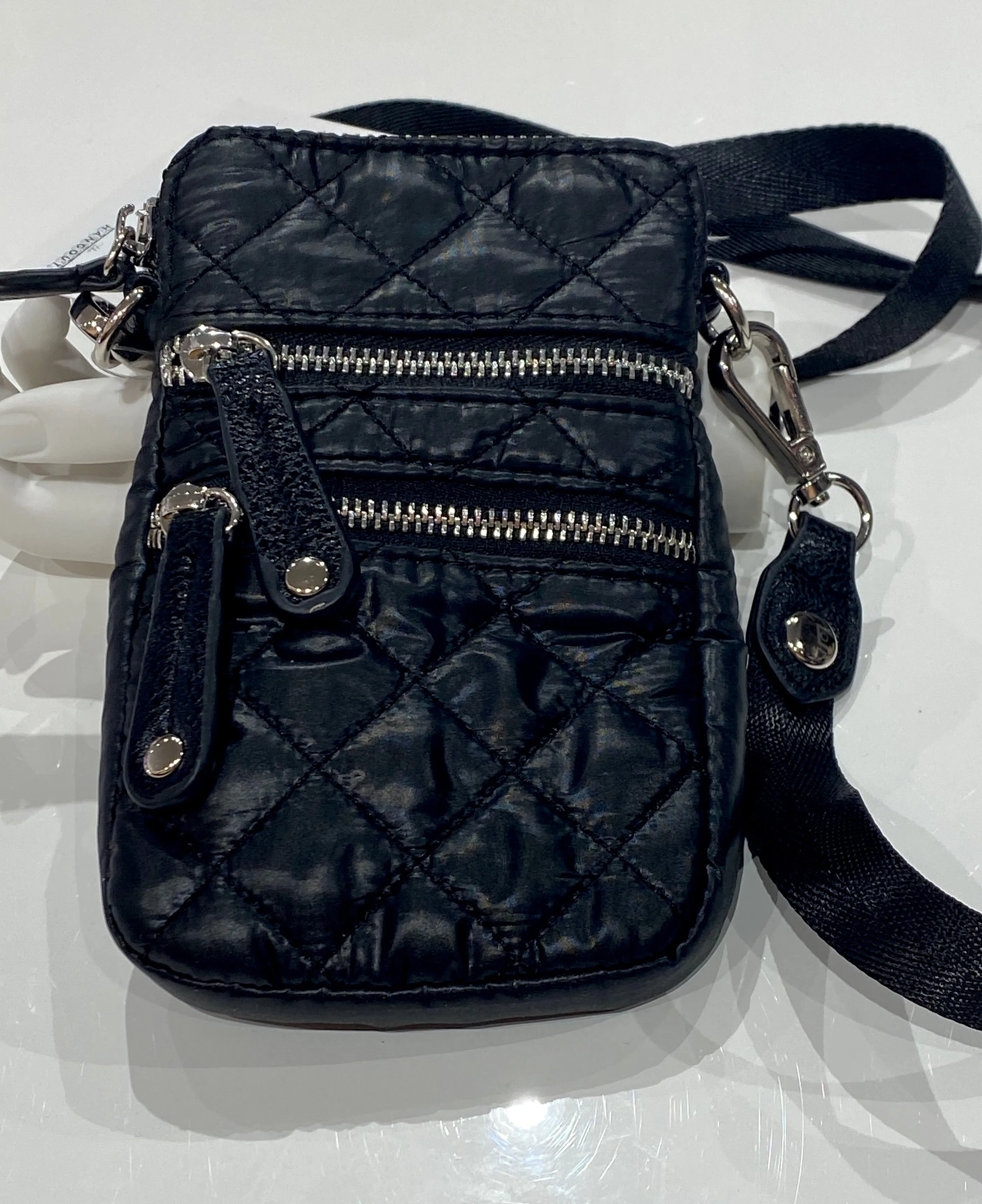 Sondra Roberts Squared Black Puffer Phone/CC Holder
