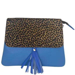 Soruka Lily Leather Flap Over Small Crossbody Bag - Blue