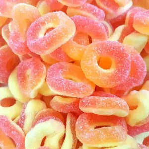 Sour Peach Rings - 250g Bag