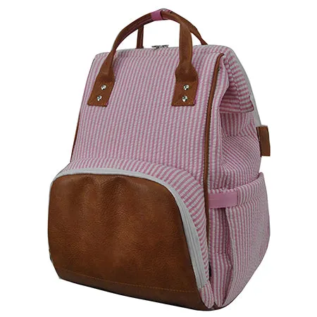 SR1071 Seersucker Navy NGIL Diaper Bag/Travel Backpack