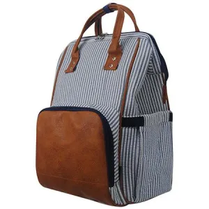 SR1071 Seersucker Navy NGIL Diaper Bag/Travel Backpack