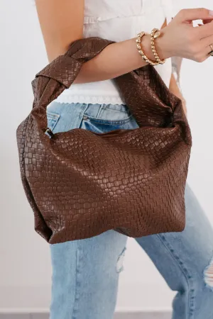 Stay Limitless Knot Strap Leather Handbag (Brown)