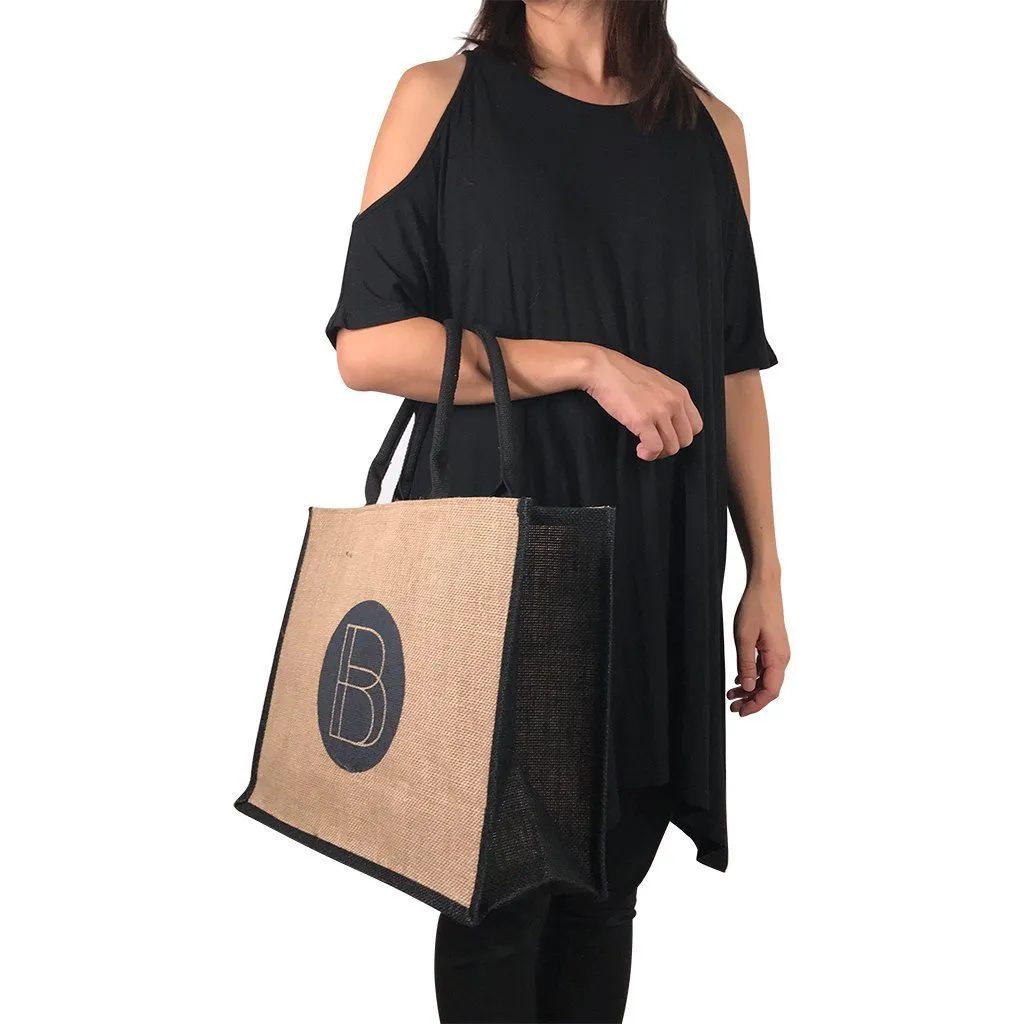 Stock Jute Bag Coloured-Black(SJB-02D)
