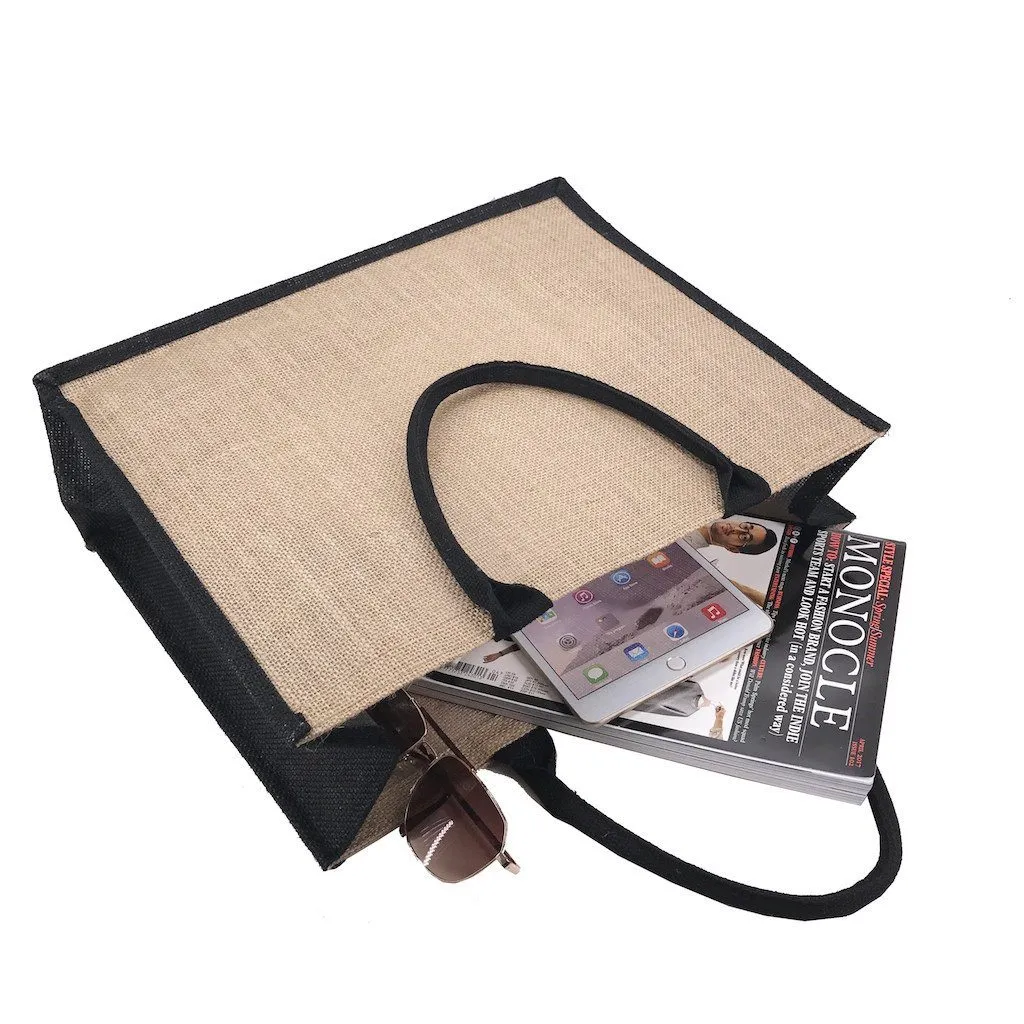 Stock Jute Bag Coloured-Black(SJB-02D)