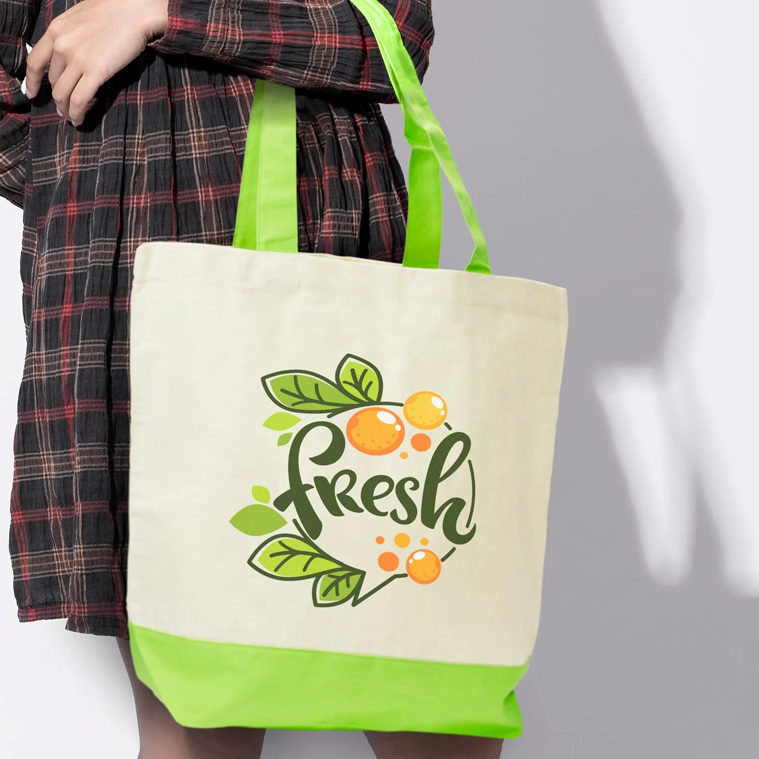 Stock Two Tone Cotton Tote(SCB-33T)
