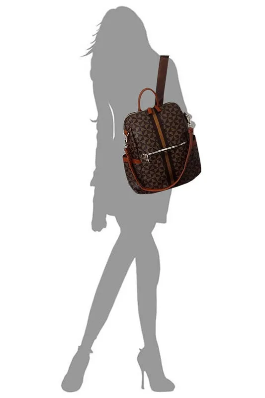 Striped Convertible Backpack