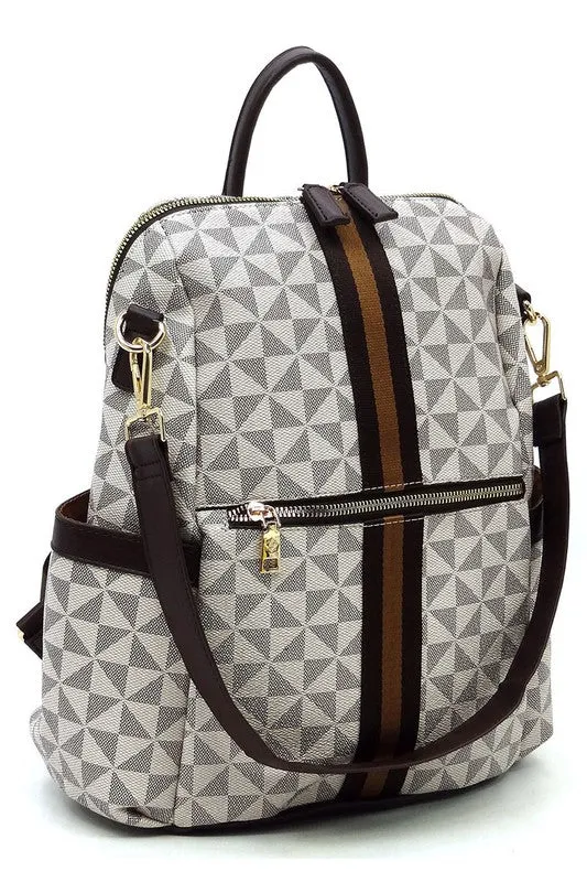 Striped Convertible Backpack