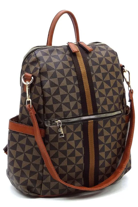 Striped Convertible Backpack