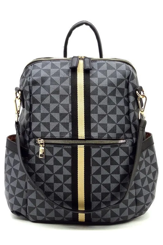 Striped Convertible Backpack