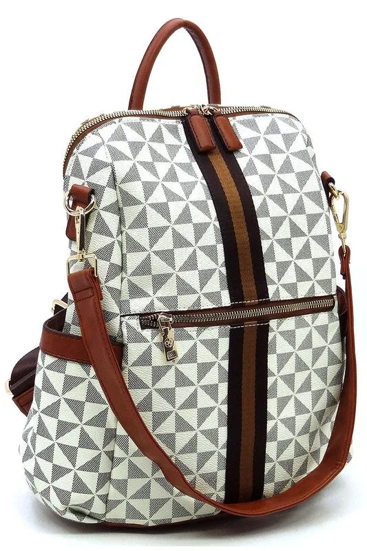 Striped Convertible Backpack