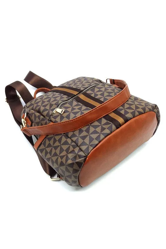 Striped Convertible Backpack
