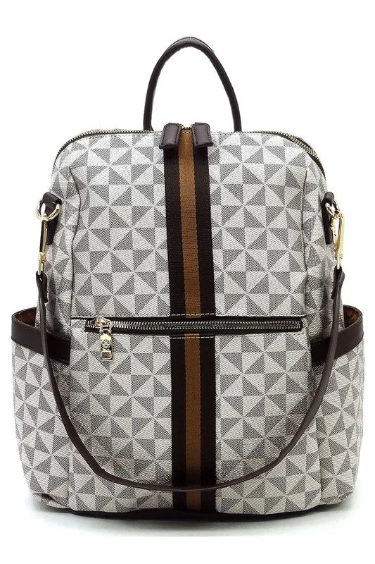 Striped Convertible Backpack