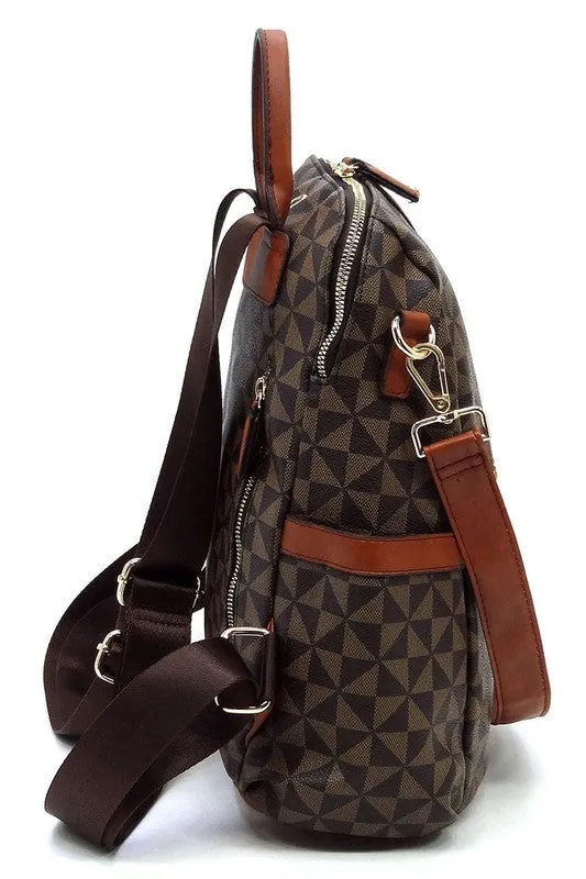 Striped Convertible Backpack