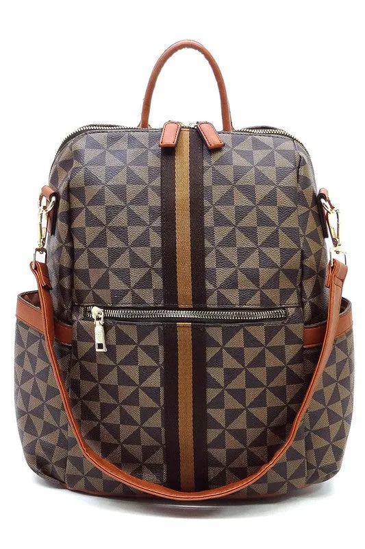 Striped Convertible Backpack