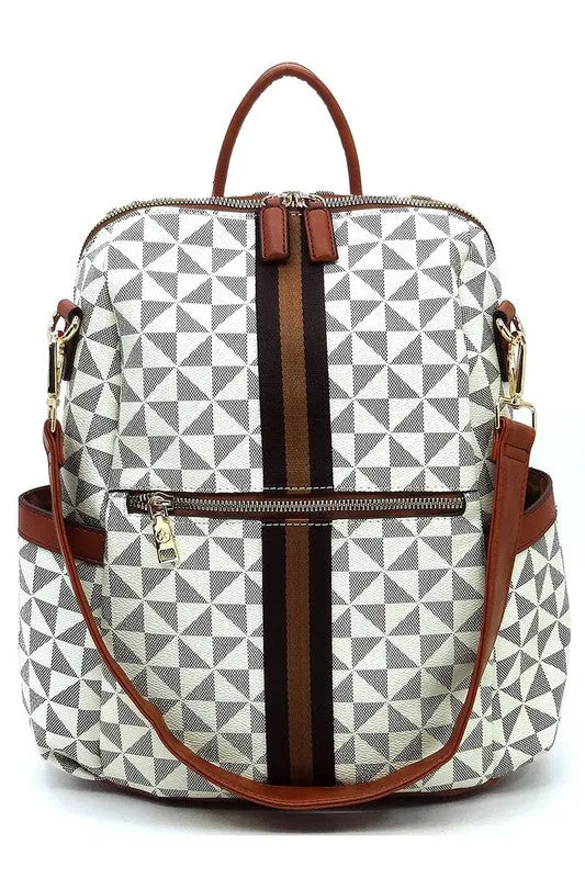 Striped Convertible Backpack