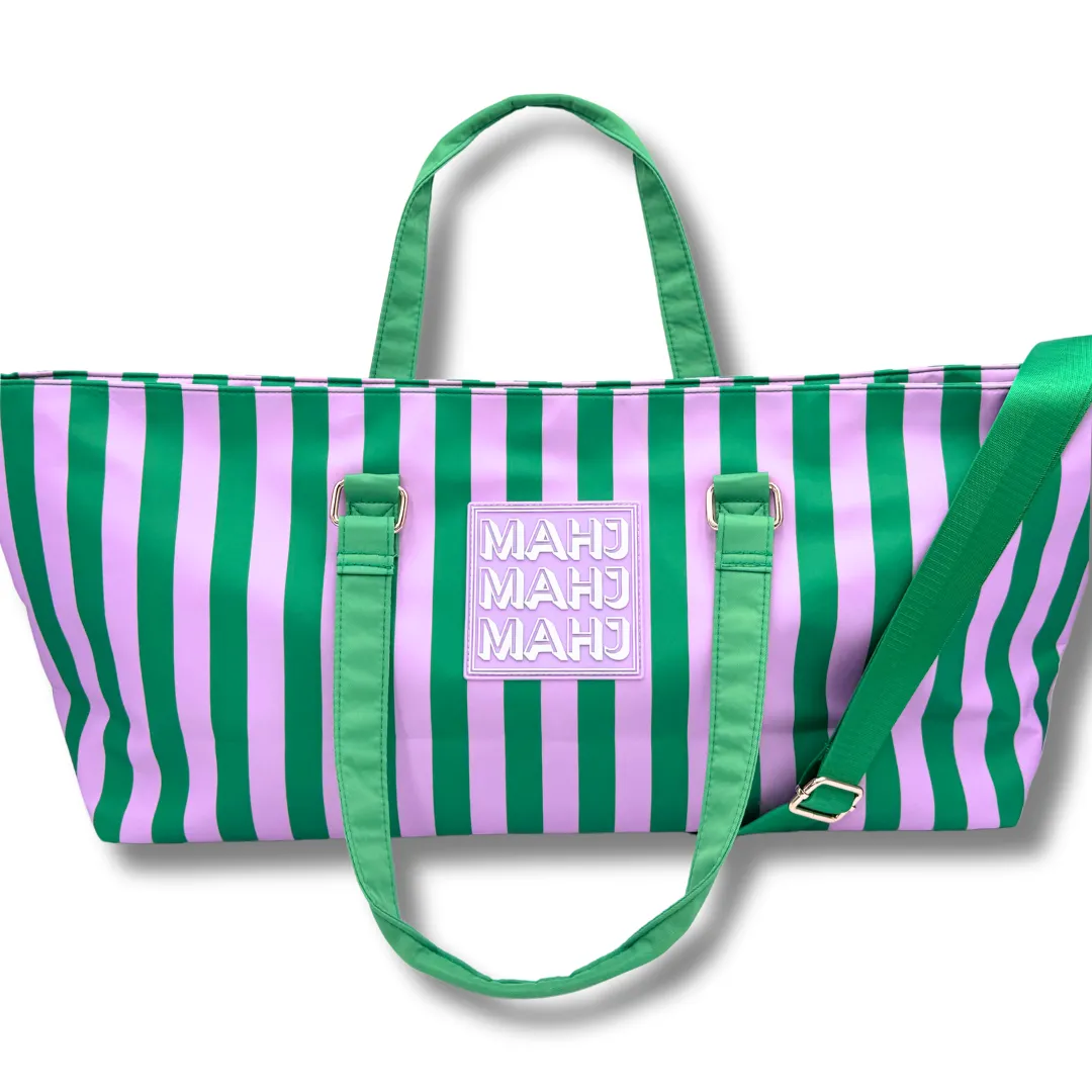 Striped Mahjong Tote Bags