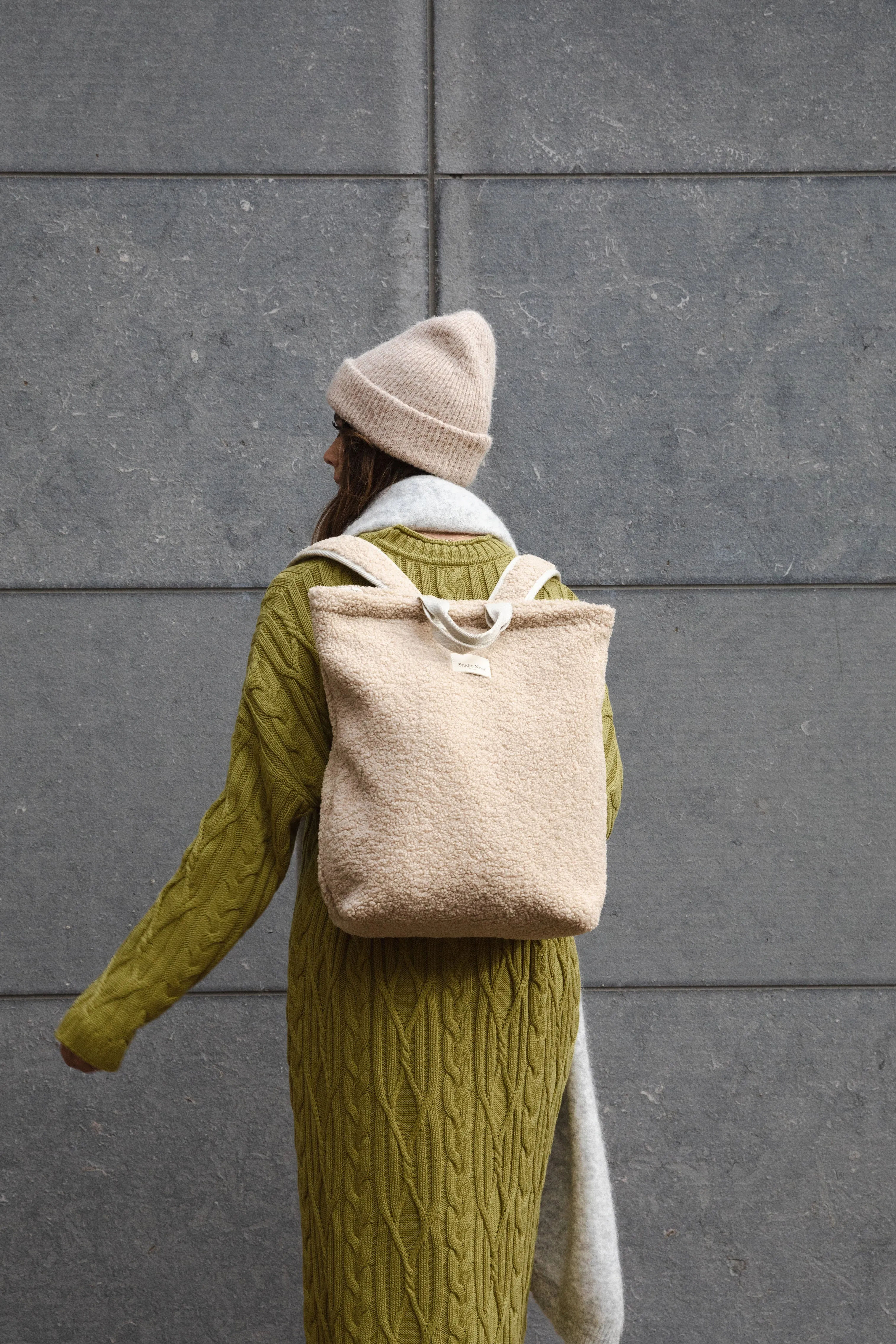 STUDIO NOOS TEDDY ADULT BACKPACK ECRU