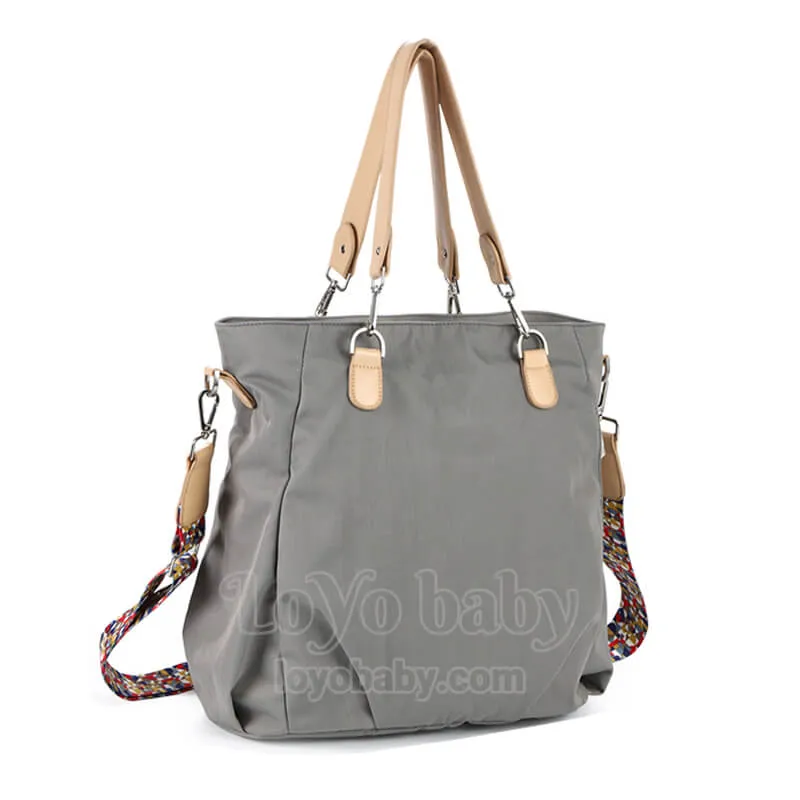 Stylish Waterproof Nylon Diaper Tote Bag For Mom With Shoulder Strap