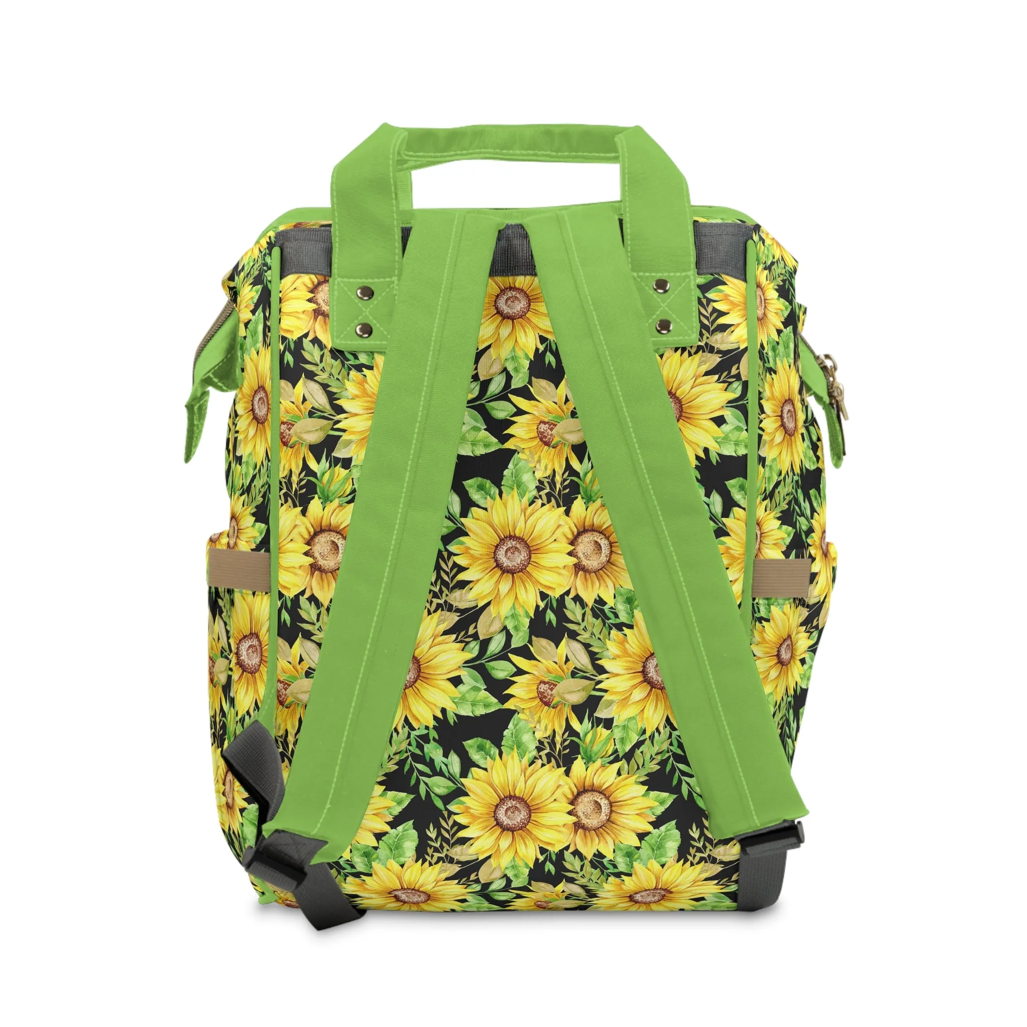 Sunflower Diaper Backpack - Bright & Multifunctional Baby Bag with Sunflower Design, Perfect for Nature-Loving Parents