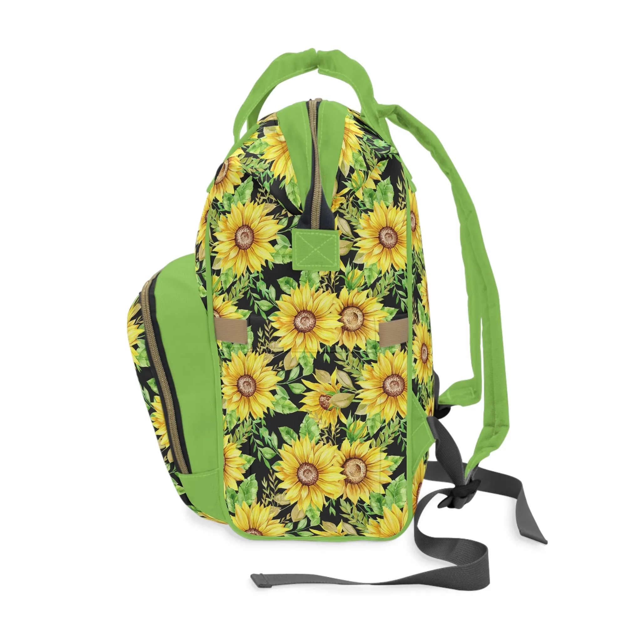 Sunflower Diaper Backpack - Bright & Multifunctional Baby Bag with Sunflower Design, Perfect for Nature-Loving Parents