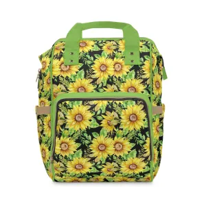 Sunflower Diaper Backpack - Bright & Multifunctional Baby Bag with Sunflower Design, Perfect for Nature-Loving Parents
