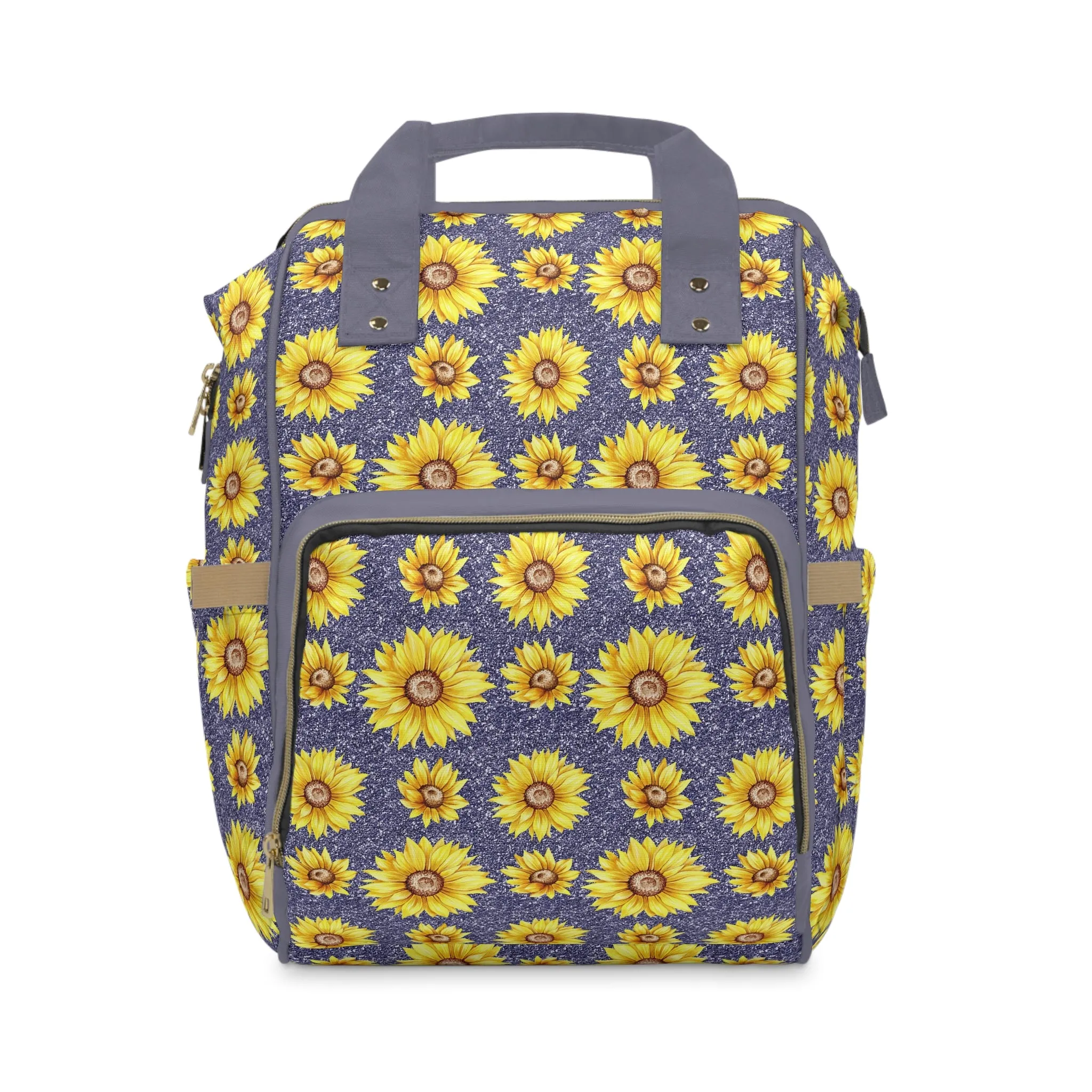 Sunflower Diaper Backpack - Bright & Multifunctional Baby Bag with Sunflower Design, Perfect for Nature-Loving Parents