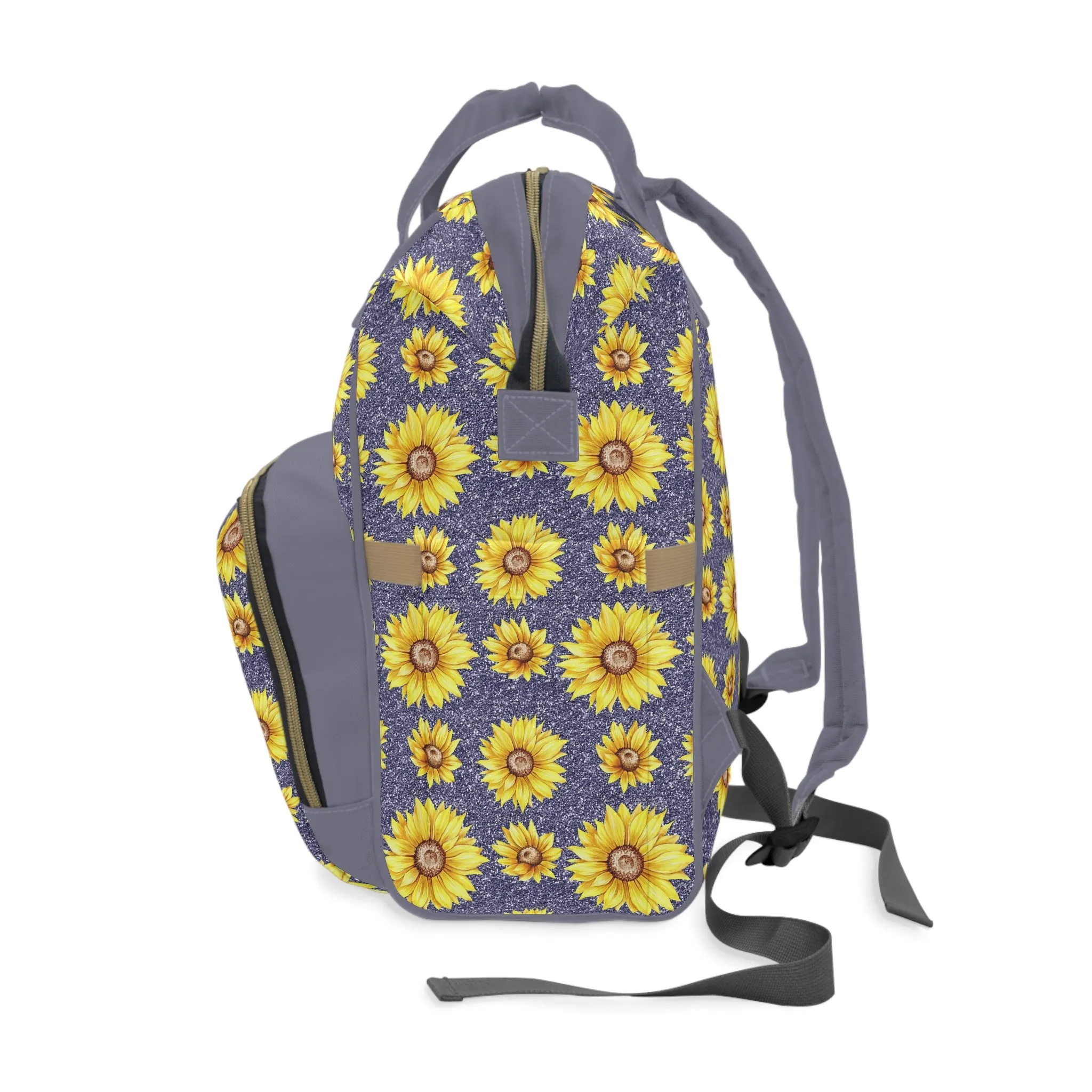 Sunflower Diaper Backpack - Bright & Multifunctional Baby Bag with Sunflower Design, Perfect for Nature-Loving Parents