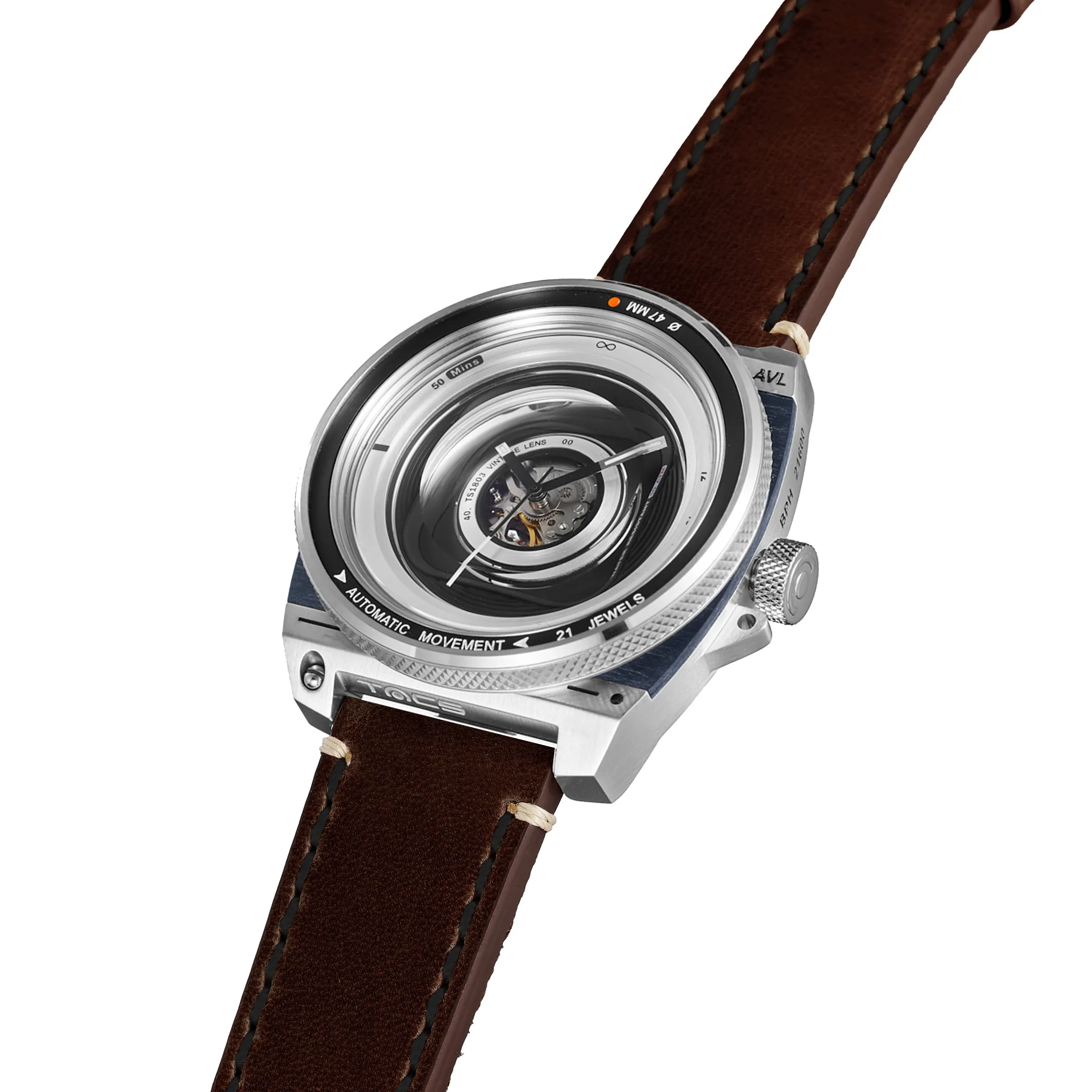 TACS Automatic Vintage Lens II - Rustic Brown Leather TS1803B