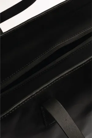 Tanned   I   Pocket Tote      Black  TO/PT-BLK  I Leather Bag