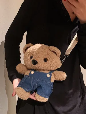 Teddy Bear Design Novelty Bag - Brown