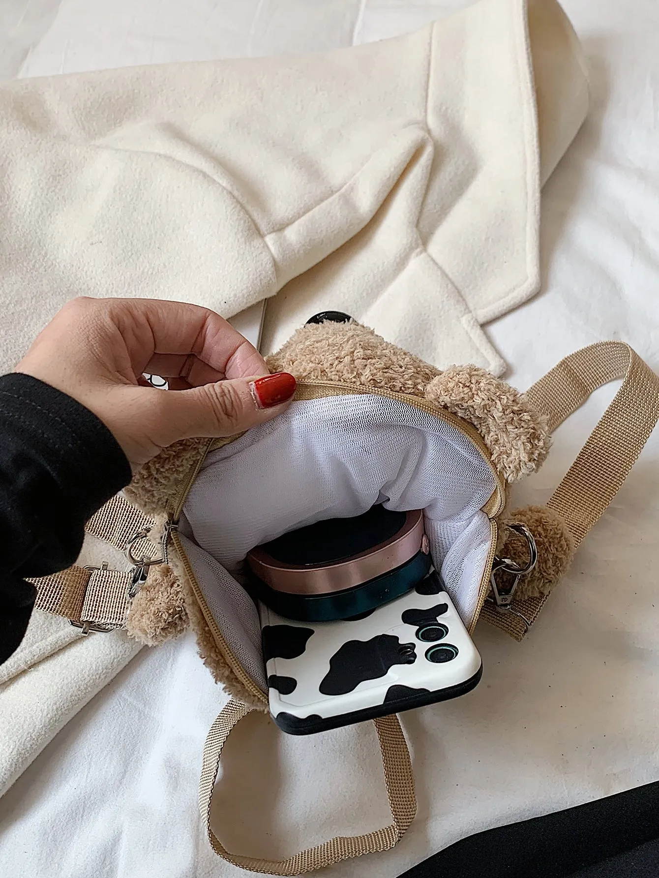 Teddy Bear Design Novelty Bag - Brown