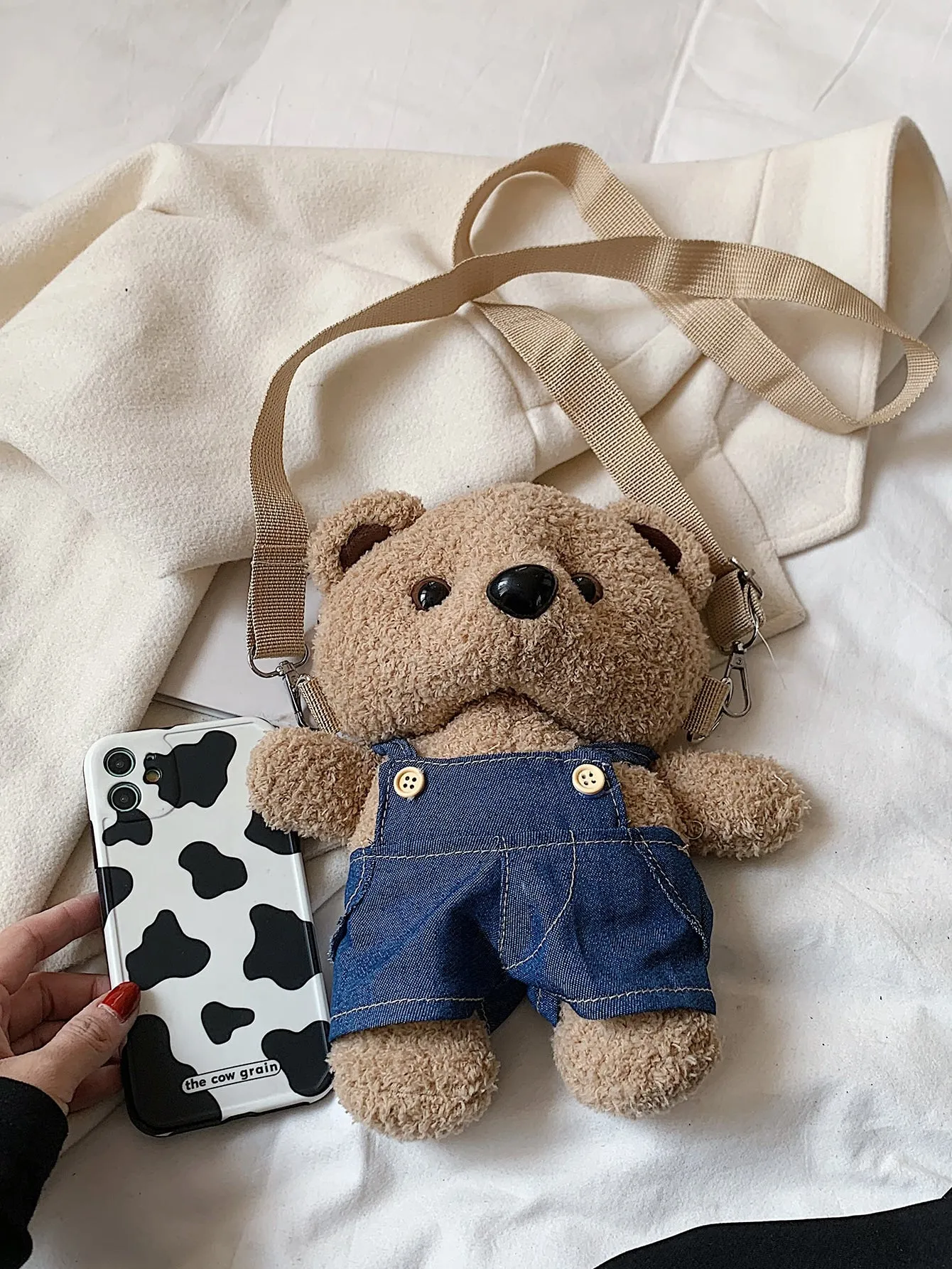Teddy Bear Design Novelty Bag - Brown