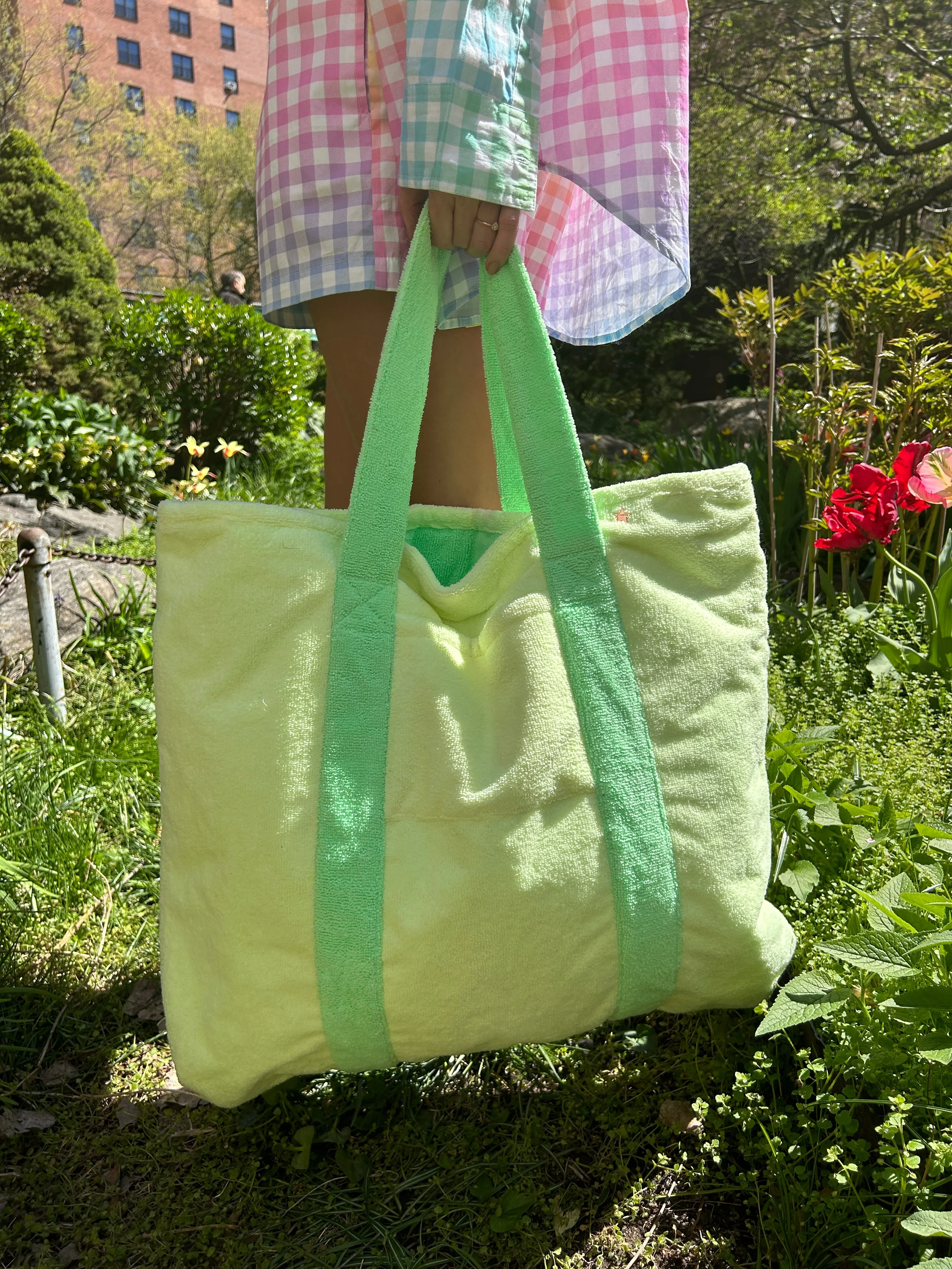 The Sagaponack Beach Tote - Green/Yellow