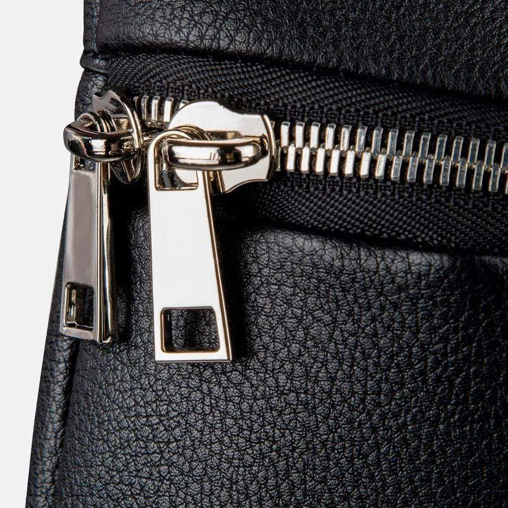 The SARA - Women's Black Vegan Leather Backpack