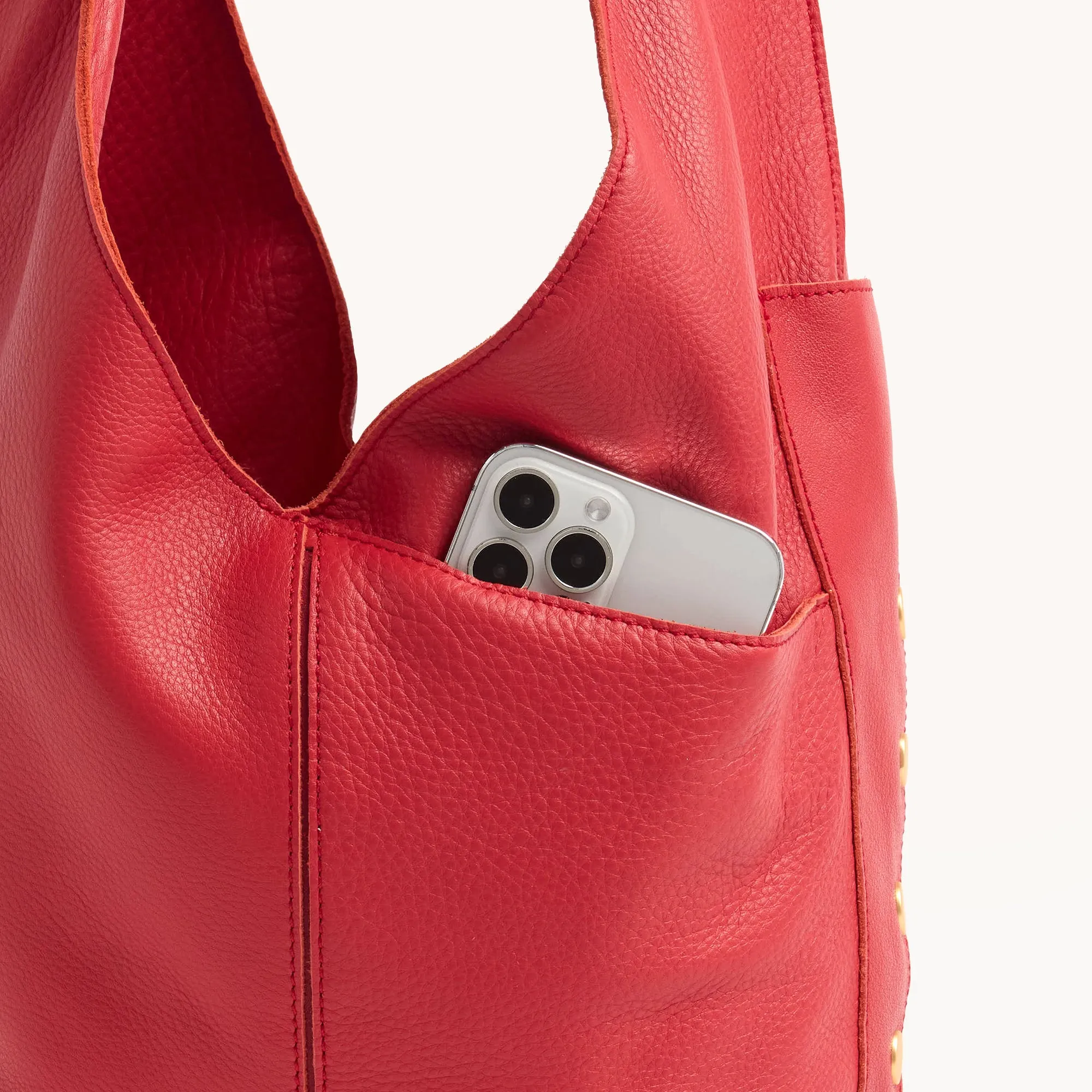 Tom Zip | Poppy Red/Brushed Gold | Lrg
