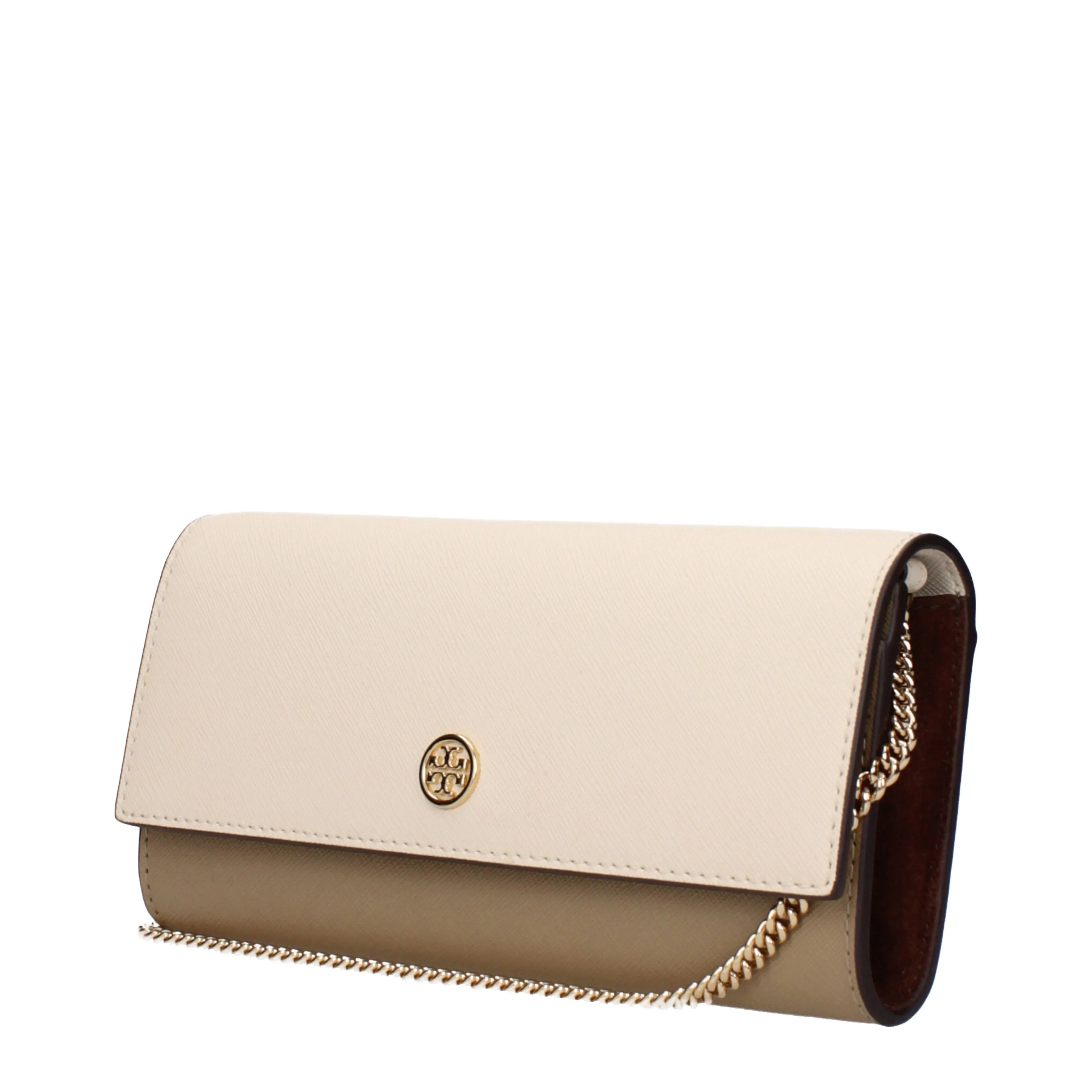 Tory Burch Pochette Emerson Donna Pelle Beige/Mandorla Hon föddes i USA