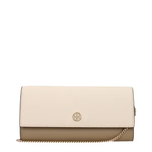 Tory Burch Pochette Emerson Donna Pelle Beige/Mandorla Hon föddes i USA