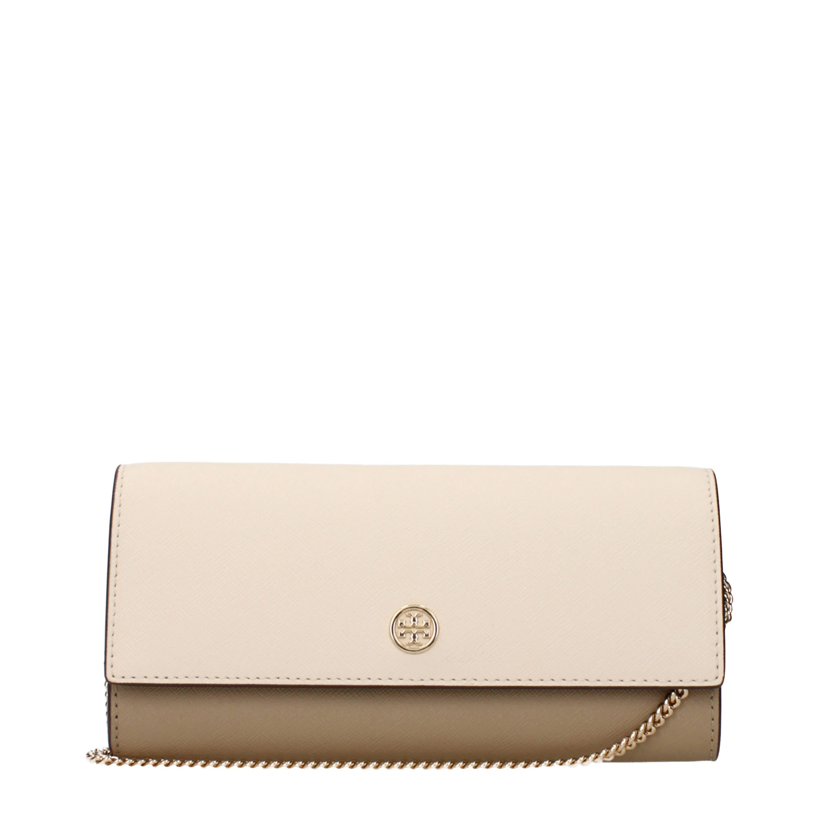 Tory Burch Pochette Emerson Donna Pelle Beige/Mandorla Hon föddes i USA