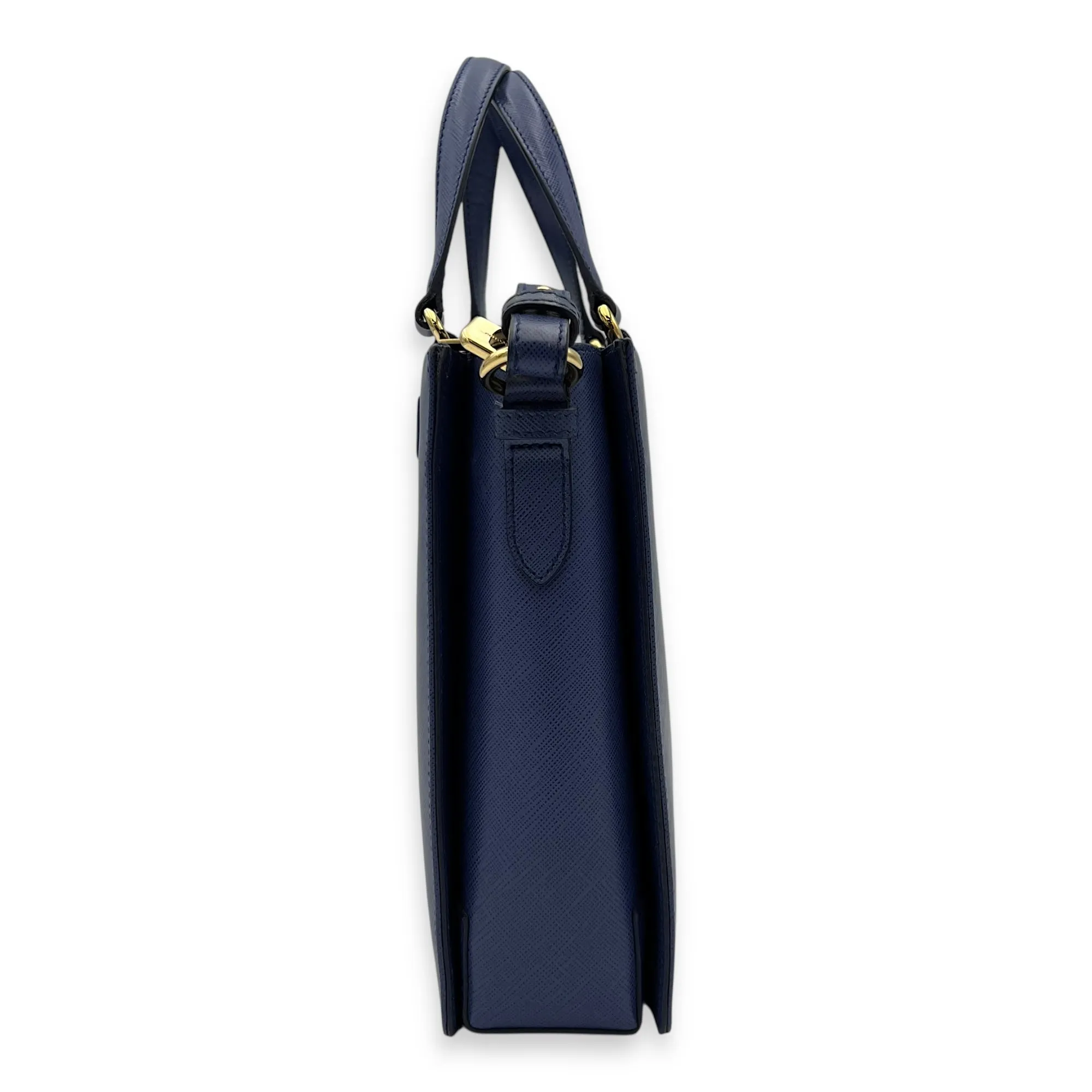 Tracy Crossbody Bag Small Blue in Saffiano Leather, Gold hardware