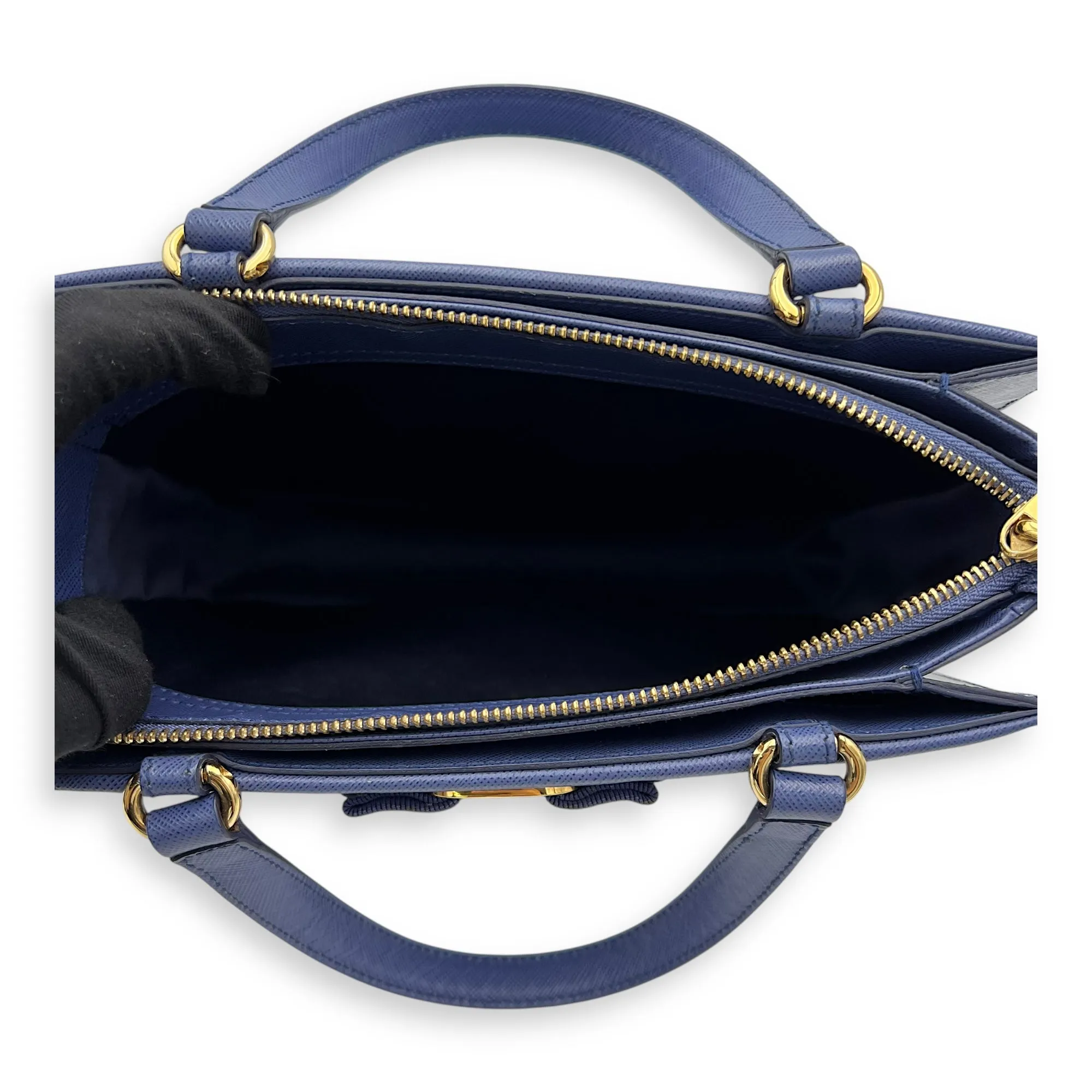 Tracy Crossbody Bag Small Blue in Saffiano Leather, Gold hardware